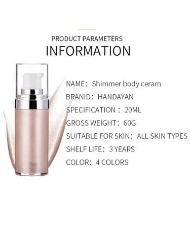 Highlighter Cream 20ml - Liquid Face Glow Illuminator | Shiny Body & Facial Contour Makeup - Buy Online on GoSupps.com