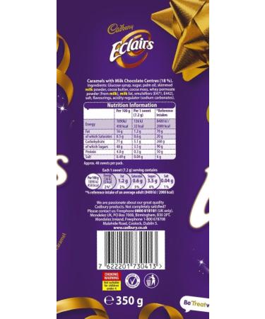 Cadbury UK Chocolate Eclairs - 350g - 2 Pack - Buy Online on GoSupps.com