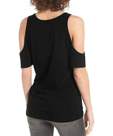 Women's Cold Shoulder Black Cotton Blouse Top - Stylish XX-Large Shirt - Buy Online on GoSupps.com