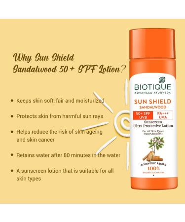 Bio-tique Bio Sandalwood Sunscreen SPF 50+ | Ultra Soothing Face Lotion | Water Resistant | Moisturizing & Protective for All Skin Types | 4.05 Fl Oz - Buy Online on GoSupps.com