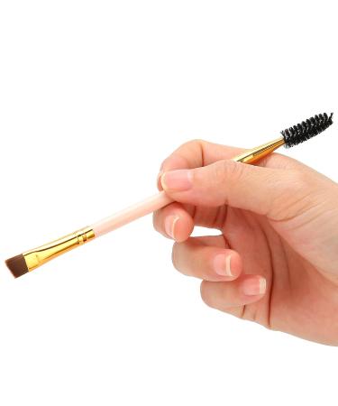 Professional Double-Sided Eyebrow Brush - Perfect for All Eyebrow Types | Pink Makeup Tool for Precision Application & Blending - Buy Online on GoSupps.com
