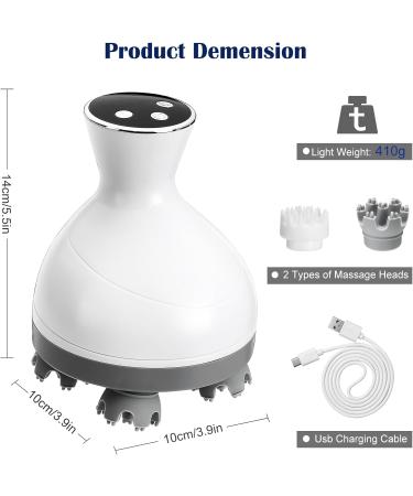 Best Portable Wireless Scalp & Head Massage Device - 3 Kneading Variants 5 Intensity Levels for Ultimate Relaxation - Buy Online on GoSupps.com