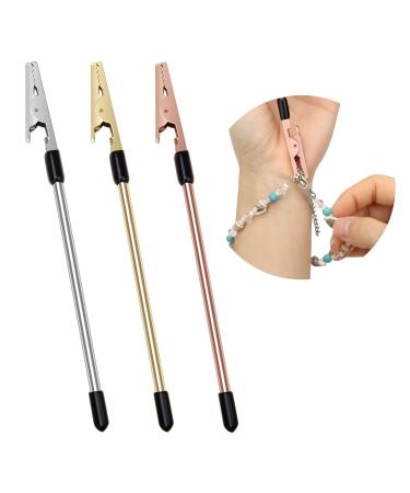 Coitak Bracelet Helper Tool Jewelry Helper  3 Pieces Bracelet Clasp Helper Tool  Metal Bracelet Jewelry Fastening Helper Tools for Jewelry Bracelet Necklace