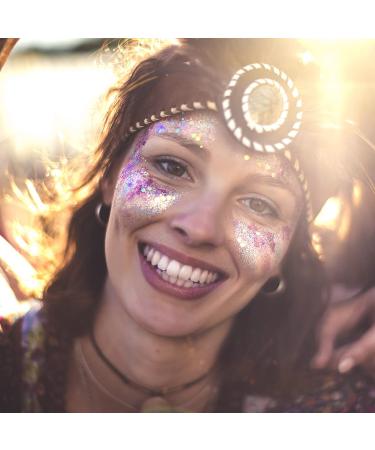 Hemway Eco Friendly Biodegradable Glitter 100g - Silver Holographic Extra Chunky - Vegan Sparkle for Face, Eyes, Body, Hair, Nails - Bio Cosmetic Safe - Festival Makeup & Crafts - Buy Online on GoSupps.com