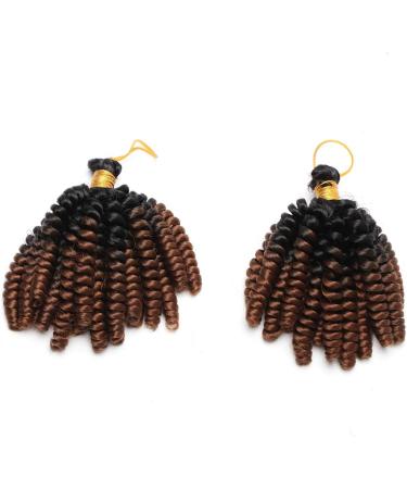 6" Crochet Braiding Hair Extensions Synthetic Twist Two Ombre Short Marley Bob Deep Wavy Curly Hairpieces For Women - Black to Red Brown - Buy Online on GoSupps.com