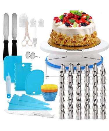 Queuca Professional Baking Accessories Set - Rotatable Cake Stand Piping Bags & Fondant Tools | Perfect for Cakes and Baked Goods - Buy Online on GoSupps.com
