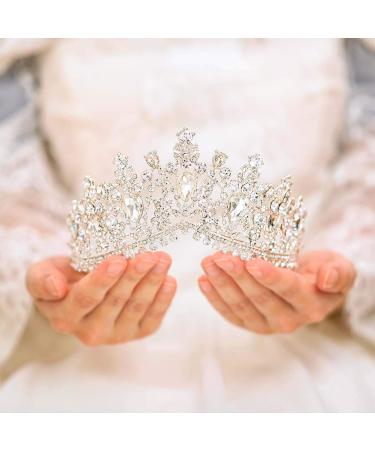 Tgirls Baroque Bridal Wedding Crown Princess Tiara Rhinestone Headband - Silver - Buy Online on GoSupps.com