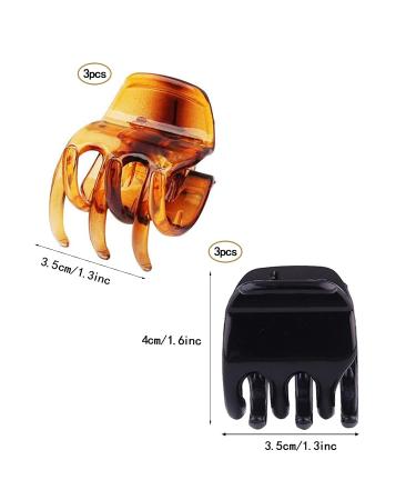 6-Piece Medium Hair Claw Clips for Women and Girls - 1.3 Inch Hair Jaw Clip for Thick or Medium Hair - Black and Brown - Buy Online on GoSupps.com