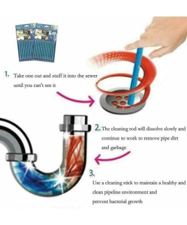 24 PCS Sticks Drain Cleaner & Odor Remover - Keep Your Kitchen Bath Tub and Sink Clean - Prevent Clogs and Unpleasant Odors - Buy Online on GoSupps.com