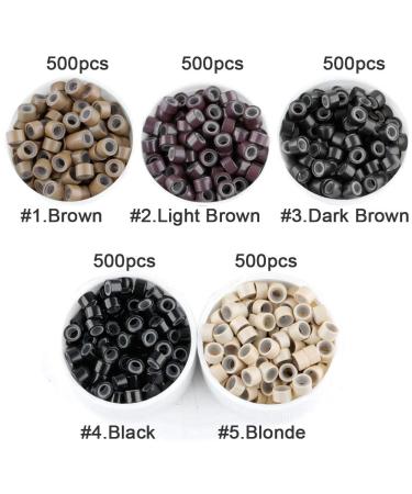 2500pcs 5mm Silicone Lined Micro Rings Links Beads for Hair Extensions - Multi-colored - Buy Online on GoSupps.com