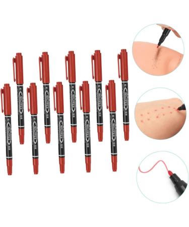 FOMIYES 10pcs Eyebrow Marker Pen Marker Pens Salon Mapping Pen Lip Mapping Pen Plastic Oil Pen Red Cosmetic 13.9x1.8cm Red - Buy Online on GoSupps.com