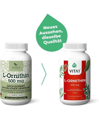 L-Ornithine 500mg 120 Capsules - Boost Recovery & Energy | VITA1 - International Shipping Available - Buy Online on GoSupps.com