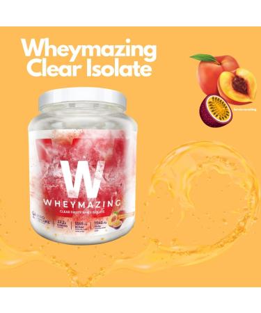 Wheymazing Clear Whey Isolate 1kg Peach Maracuja - Lactose-Free Refreshing Fruity Protein Shake - 1000g Can NF24 - Buy Online on GoSupps.com
