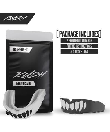 2 Pack Nxtrnd Rush Sports Mouth Guard for Boxing, MMA, Football - Black & White Fangs - Adult & Youth Sizes - Buy Online on GoSupps.com