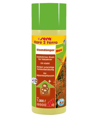 Sera Flore 2 Ferro 250 ml - Iron fertilizer for magnificent color development System care Additional iron for frequent consumers UV -stable for magnificent aquarium plants fertilizer for aquatic plants 250ml
