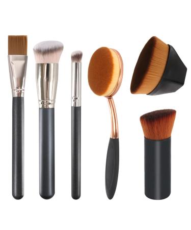 Leezead Foundation Brushes Oval Kabuki Foundation Brush for Liquid Makeup  High Density Hexagon Face Kabuki Brush Oval Makeup Brushes Concealer Brush for Blending Liquid Cream Flawless Powder