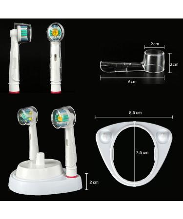Electric Toothbrush Head Holder/Charger Stand for Oral-B + 4 Round Head Covers - Buy Online on GoSupps.com