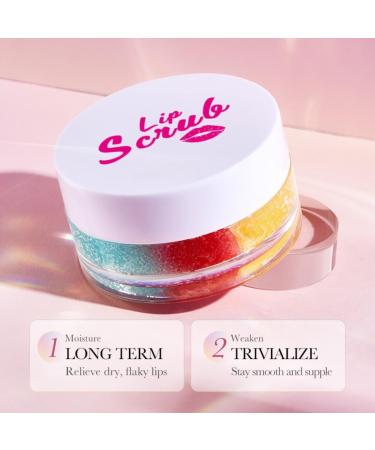 Tri-Color Lip Scrub Exfoliator 20g - Stay Smooth & Repair Cuticle Lock in Moisture Gentle Lip Exfoliator Scrub for Soft Lips Hydrating and Nourishing Perfect for Dry and Flaky Lips - Buy Online on GoSupps.com