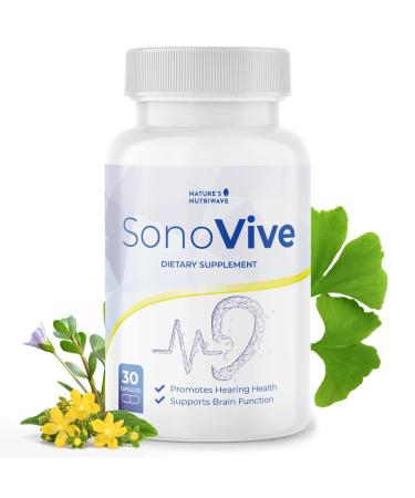 SonoVive Capsules Original Formula Designed for Ear Wellness Supports Focus & Concentration - 30 Capsules 1 Month Supply 30 Count (Pack of 1)