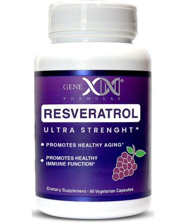 GENEX 1500mg Resveratrol with BioPerine for Absorption | Organic Trans-Resveratrol Capsules from Japanese Knotweed, Antioxidant Supplement for Healthy Aging and Cardiovascular Support, 60 Capsules