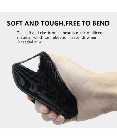 Silicone Body Brush Exfoliator with Bristles and Ergonomic Handles - Hygienic, Easy to Clean, Long Lasting - Black - Buy Online on GoSupps.com