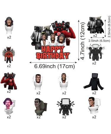 25 Pcs Anime Toilet Theme Cameraman Cake Topper and Cupcake Toilet Party Decoration for Happy Birthday Cake Decoration Boys Girls Kids Teens Adult Birthday Party Supplies - Buy Online on GoSupps.com