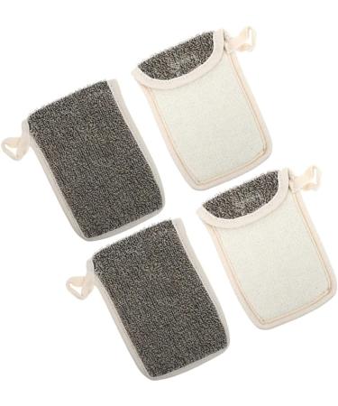Baluue 8 Pcs Black Linen Soap Bag Exfoliating Mesh Sponge Soap Pocket Bar Soap Pouch Loofah Soap Bag Flax - Buy Online on GoSupps.com