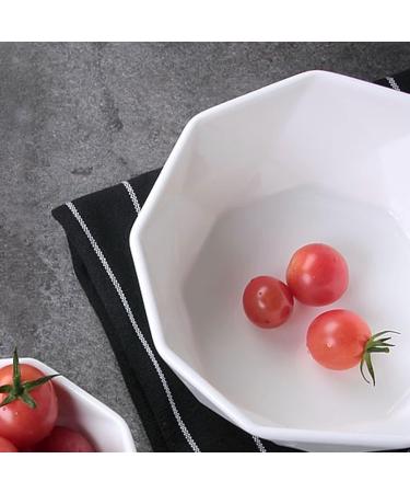 FURLOU Bowl White Rhombus Ceramic Bowl Fruit Salad Bowl Home Dessert Pastry Plate Cooking Dishes Tableware Kitchen Utensils Porcelain Bowls - Buy Online on GoSupps.com