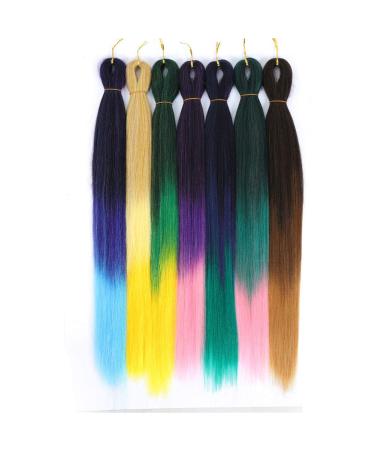 28-Inch Ombre Pre-Stretched Braiding Hair - 6 Packs Yaki Texture Kanekalon Extensions (1B-30-27) - Buy Online on GoSupps.com