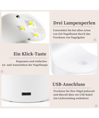 Mini LED UV Nail Dryer | Portable 16W USB Nail Lamp for Gel Nails & Manicure Tools - Black - Buy Online on GoSupps.com