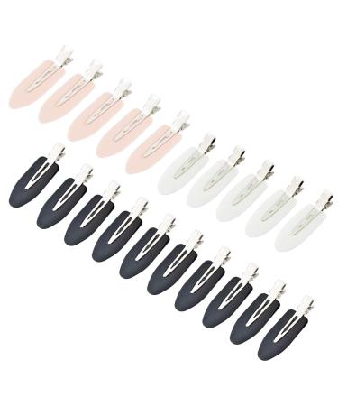 Wobe 24 Pcs No Bend Hair Clips - Perfect for Hairstyle, Finger Waves, and Makeup Application - Hairdressing Styling Clips in Black, Pink, and White - Buy Online on GoSupps.com