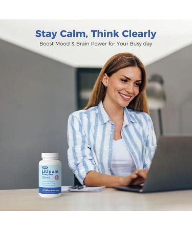 AiVital Lithium Orotate 5mg 13-in-1 Lithium Supplement with Magnesium Glycinate L-theanine & DHA for Daily Balance Focus & Clarity Low-Dose Formula Non-GMO Gluten Free Vegan 120 Capsules - Buy Online on GoSupps.com