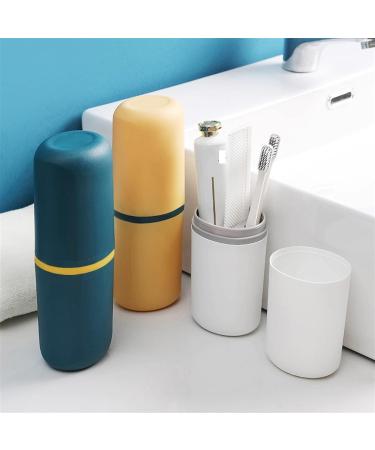 Buy Digjobk Blue Travel Toothbrush Mug & Green Portable Mouthwash Cup Set - Sealed Toothpaste Storage for Outdoor & Bathroom Use - Buy Online on GoSupps.com