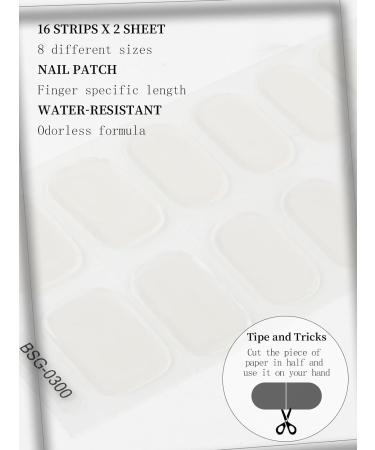 Kalolary 32PCS Cured Gel Nail Polish Strips Adhesive Full Wrap Gel Nail Art Sticker Waterproof Gel Nail Wrap Stickers with Nail File and Stick(UV/LED Lamp Required) (Transparent) - Buy Online on GoSupps.com