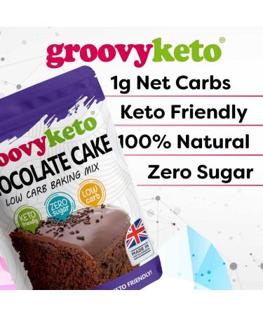 Groovy Keto Chocolate Cake / Cupcake Mix | Low Carb | Keto Friendly | Sugar Free | Only 1g Net Carbs Per slice | Keto Baking Mix Diabetic Friendly - 260g Pouch Chocolate 260 g (Pack of 1) - Buy Online on GoSupps.com