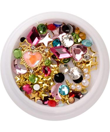 Dornail 3D Star Moon Nail Charms | Colorful Heart Rhinestones | Nail Gems for Nail Art | Geometry Rhinestone Decorations | Nail Kit 1 Box - Buy Online on GoSupps.com