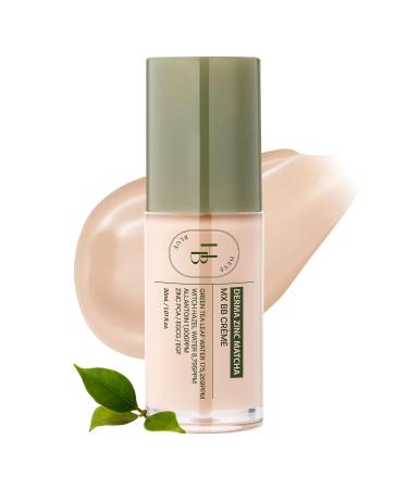 HEVEBLUE Derma Zinc Matcha MX BB Cream 3.0 Fair Lightweight Creamy BB with Hydrating Adherence, Gentle for Sensitive Skin, Natural Skin Correction, No Gray Cast, Green Tea, 6 Shades