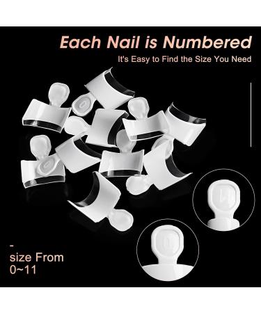 Ranrose French Nail Tips - 120PCS Short Square Press On Nails 12 Sizes Acrylic White Half Cover Nail Tips with Box - Buy Online on GoSupps.com