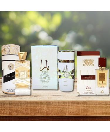 Lattafa 3-Piece Set for Unisex (3.4 Oz Musk Mood Eau De Parfum Spray + 2.0 Oz Ana Abiyedh Rouge Eau De Parfum Spray + 3.4 Oz Yara Moi Eau De Parfum Spray) - Buy Online on GoSupps.com
