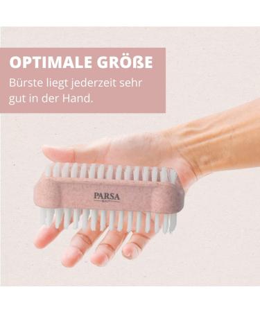Pack of 3 PARSA Beauty Nature Love Double-Sided Nail Brushes - Pink Hand Washing Brushes for Perfect Nails - Buy Online on GoSupps.com