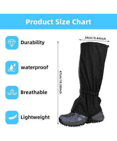 Buy Connexion Waterproof Breathable Gaiters for Hiking & Climbing - Adjustable Unisex Bicycle Gaiters (Black) - Ideal for Outdoor Adventures - Buy Online on GoSupps.com