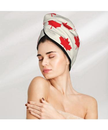 Buy Hair Towel Wrap - Quick Drying Hair Turban with Button | Perfect for Canada Day Celebrations - Buy Online on GoSupps.com