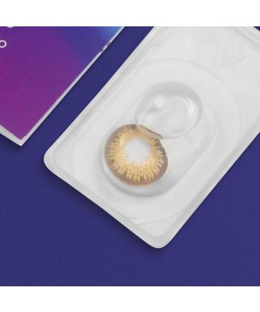 Glamlens Palermo Brown Contact Lenses | Natural Brown Color | Silicone Hydrogel | 1 Pair (2 pcs) | Dia 14.00 | Strong Coverage - Buy Online on GoSupps.com
