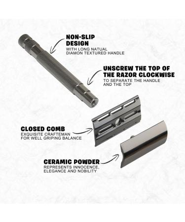 Meiyan Durable Stainless Steel Safety Razors - Replaceable & Reusable Double-Sided Blades for Smooth Shaving | International Shipping Available - Buy Online on GoSupps.com