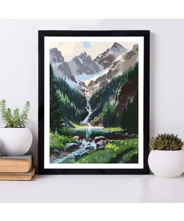 Mountains Waterfall Paint by Number Kit - 4 Pack DIY Adult & Kids Landscape Painting Set on Canvas 12X16 Inch - Beginner Friendly - Buy Online on GoSupps.com