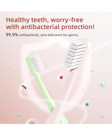 Y-Kelin 2 Pack Collapsible Orthopedic Travel Toothbrush - Soft Brush for Camping Hiking School & Business Trips - Pink & Green for Adults & Kids - Buy Online on GoSupps.com