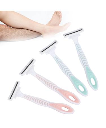 Razors for Women 4 Pack Ladies Razors on 3 Levels Portable Lightweight Non-Slip Razor for Women Hair Removal Pink
