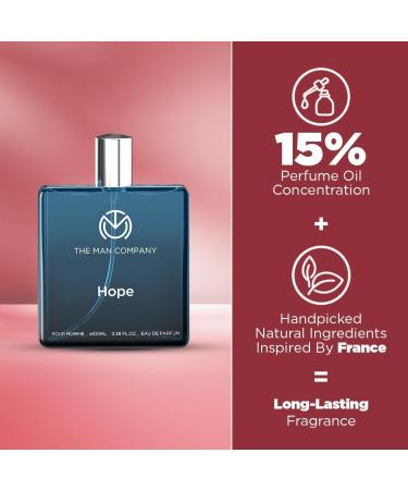 Th.e M.an Co.mpa.ny Hope Long Lasting Perfume for Men - 100ml | Premium Long-Lasting Smell Fragrance | EDP for Men (Eau De Parfum) | Perfume for Man | Special Unique Gift for Men | - Buy Online on GoSupps.com