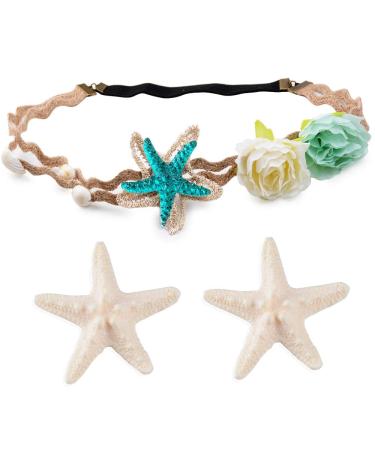 Flofia 3 Mermaid Costume Hairdress Hairdress Hairsters Hairband Shell Shell Muschel Hairyard Hairchatter for Women Mermaids Accessories Cosplay Wedding - Buy Online on GoSupps.com