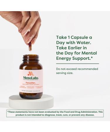 MENOLABS FocusHer Mental Energy Support Supplement Caffeine-Free Focus, Concentration & Memory enXtra & Lutemax 2020 Menopause, Brain & Eye Health 30 Capsules, 30-Day Supply - Buy Online on GoSupps.com